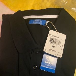 Adidas black polo